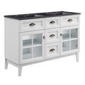 Isle 48" Double Bathroom Vanity Cabinet - White Black