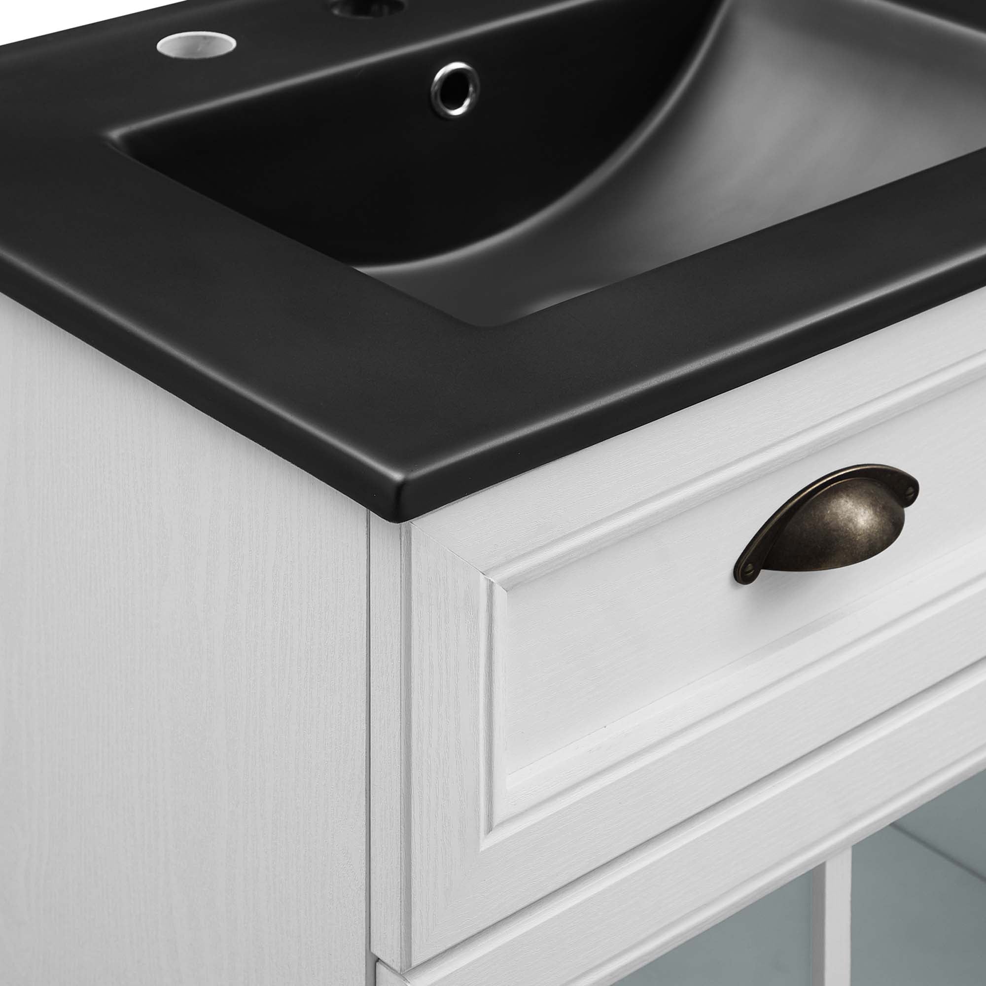 Isle 48" Double Bathroom Vanity Cabinet - White Black
