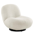 Kindred Boucle Upholstered Upholstered Fabric Swivel Chair - Black Ivory