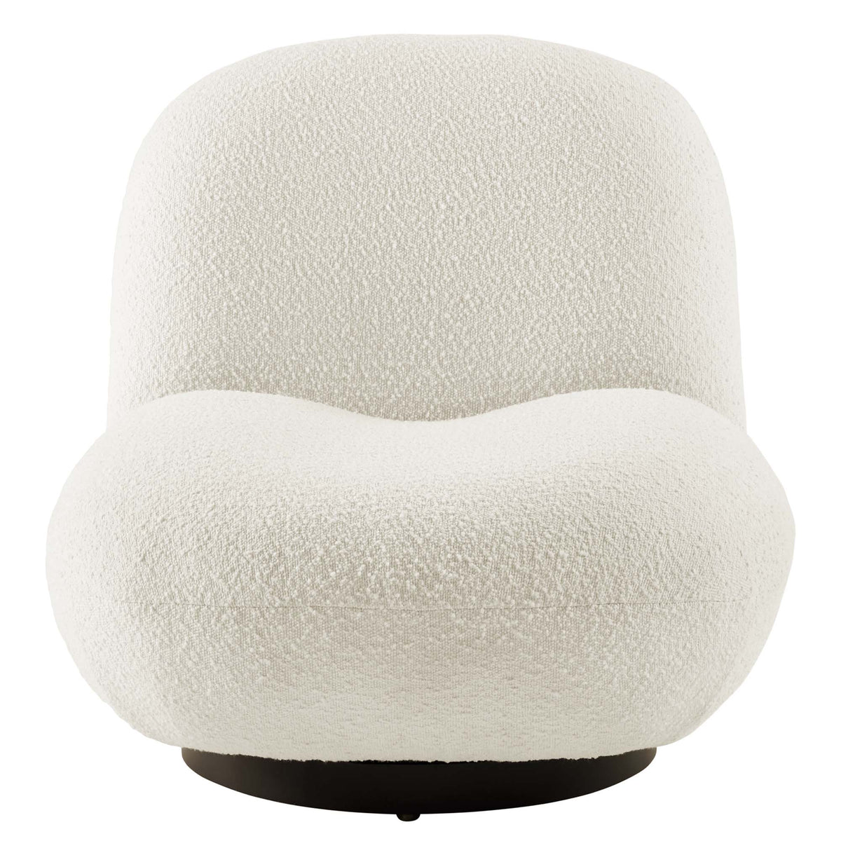 Kindred Boucle Upholstered Upholstered Fabric Swivel Chair - Black Ivory