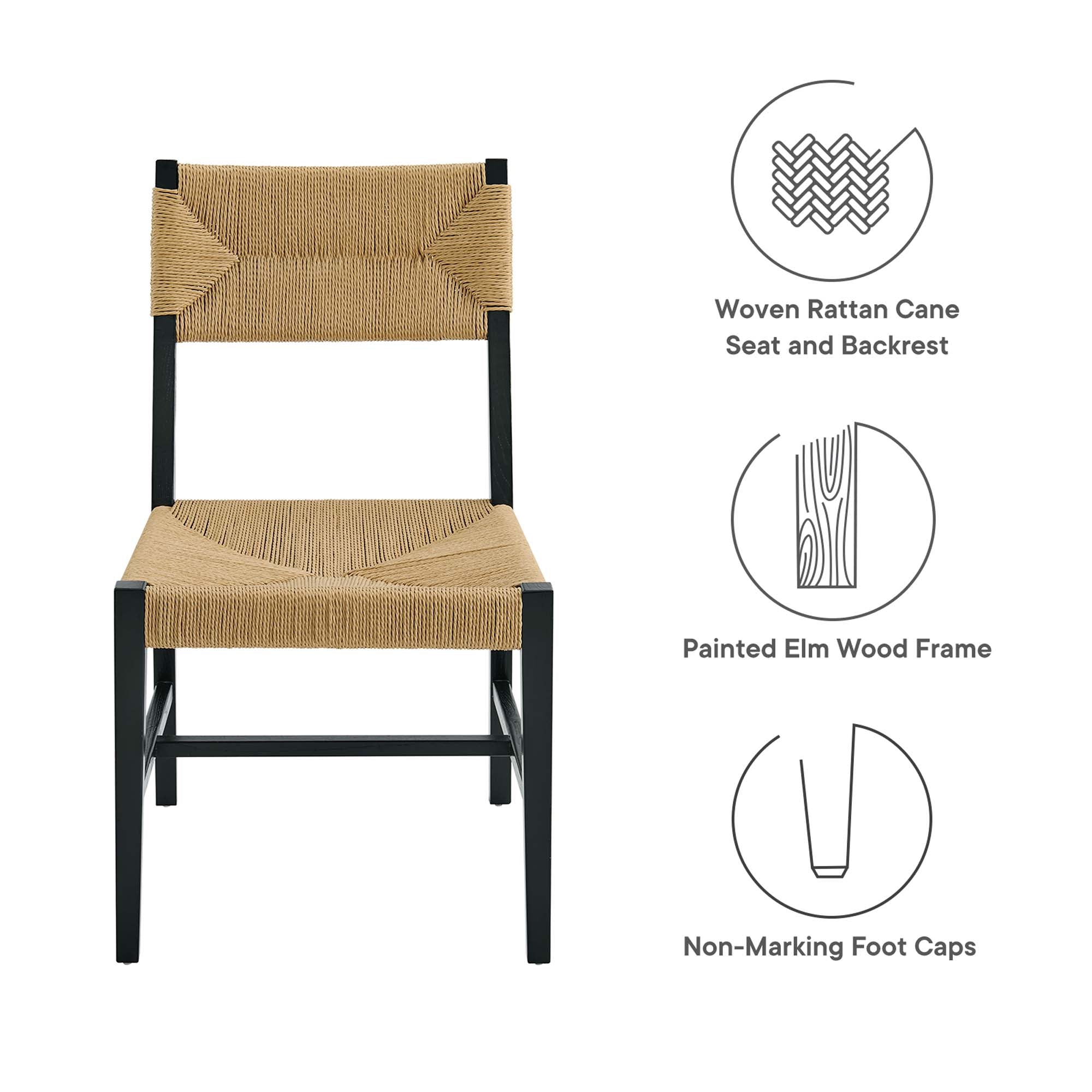 Bodie Wood Dining Chair - Black Natural