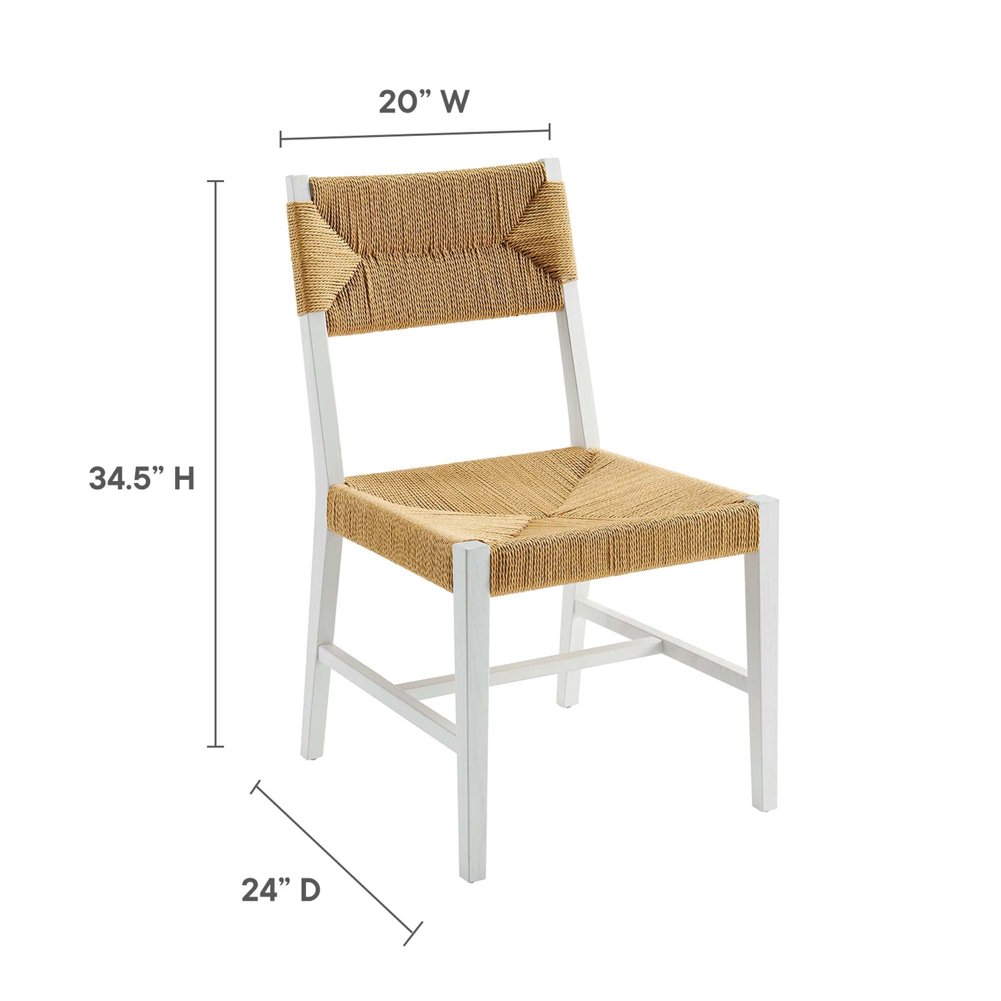 Bodie Wood Dining Chair - White Natural