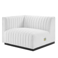 Conjure Channel Tufted Upholstered Fabric Left-Arm Chair - Black White
