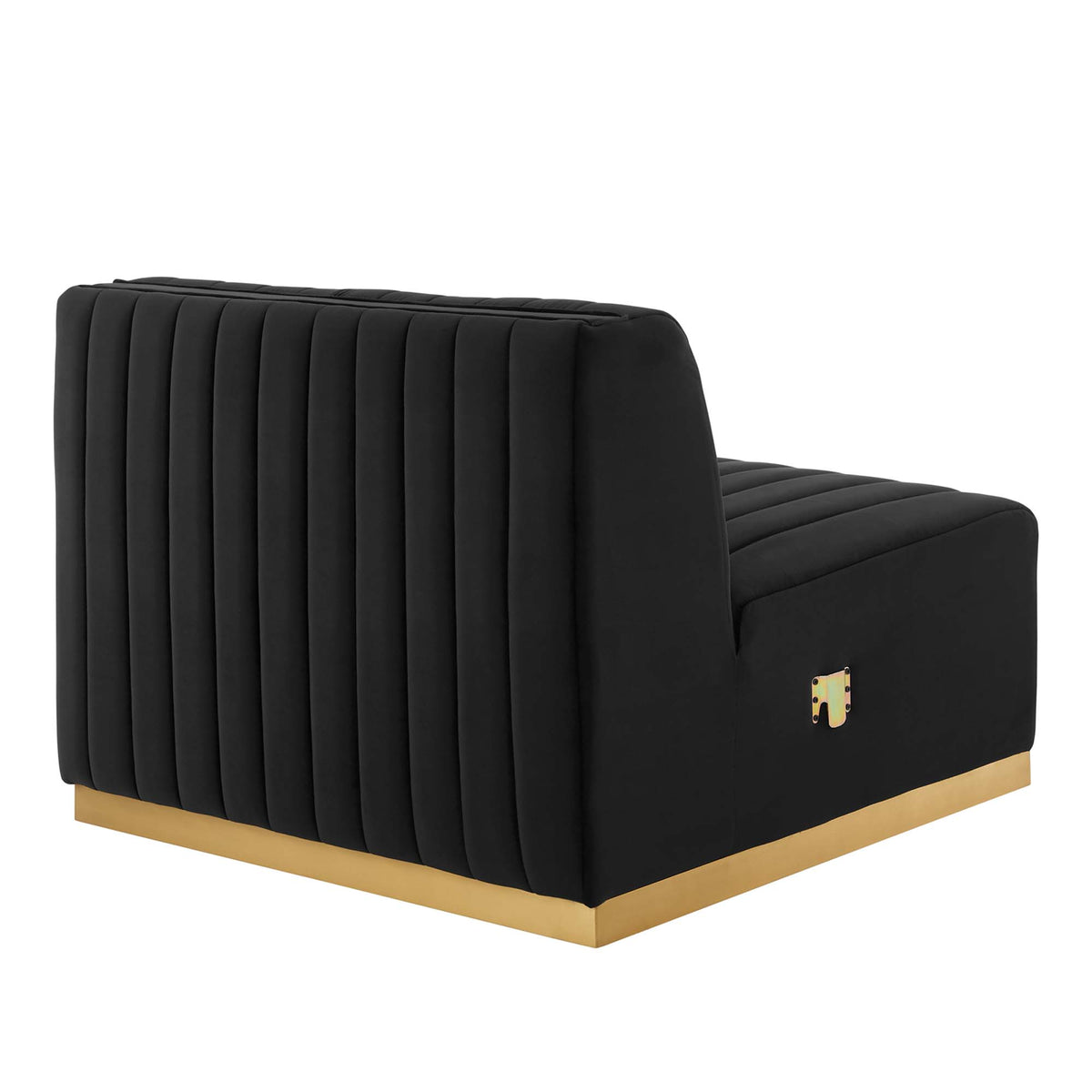 Conjure Channel Tufted Performance Velvet Armless Chair - Gold Black