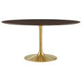 Lippa 60" Oval Wood Dining Table - Gold Cherry Walnut