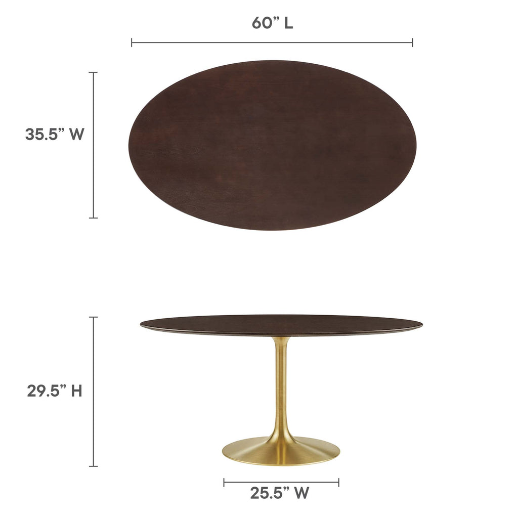 Lippa 60" Oval Wood Dining Table - Gold Cherry Walnut