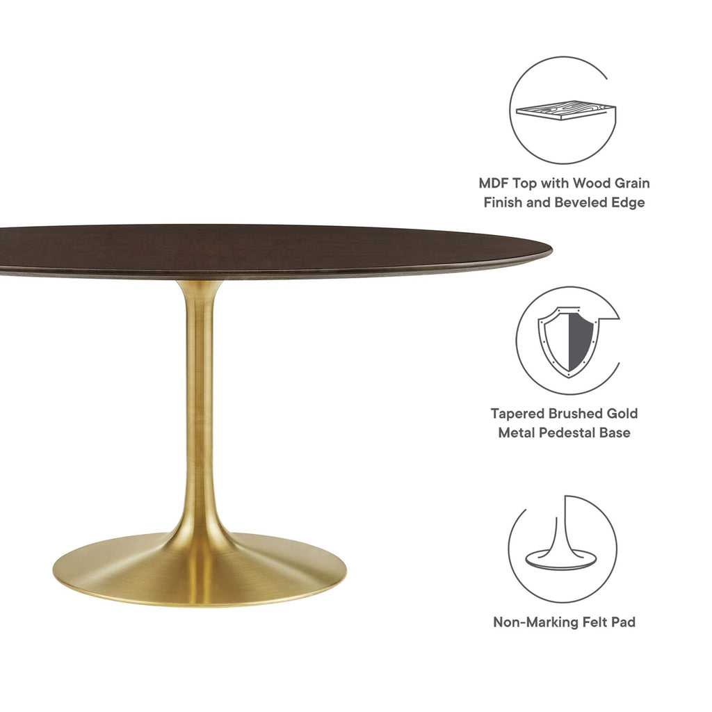 Lippa 60" Oval Wood Dining Table - Gold Cherry Walnut