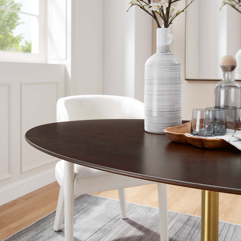 Lippa 60" Oval Wood Dining Table - Gold Cherry Walnut