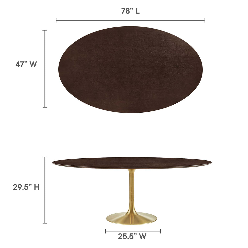 Lippa 78" Oval Wood Dining Table - Gold Cherry Walnut