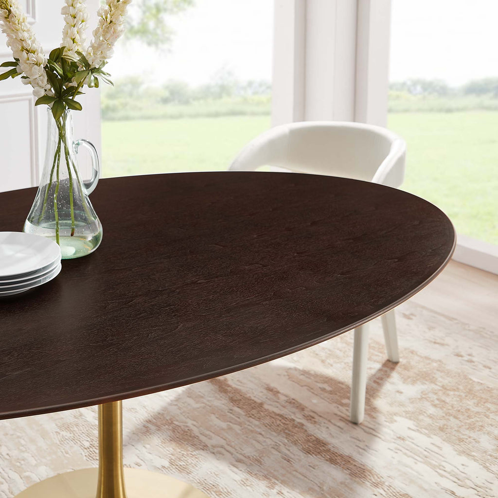 Lippa 78" Oval Wood Dining Table - Gold Cherry Walnut