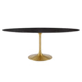 Lippa 78" Oval Faux Marble Dining Table - Gold Black