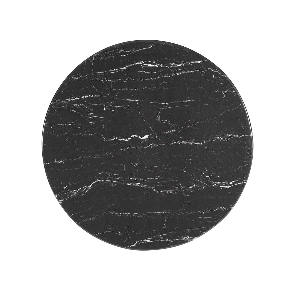 Lippa 28" Round Faux Marble Bar Table - Gold Black