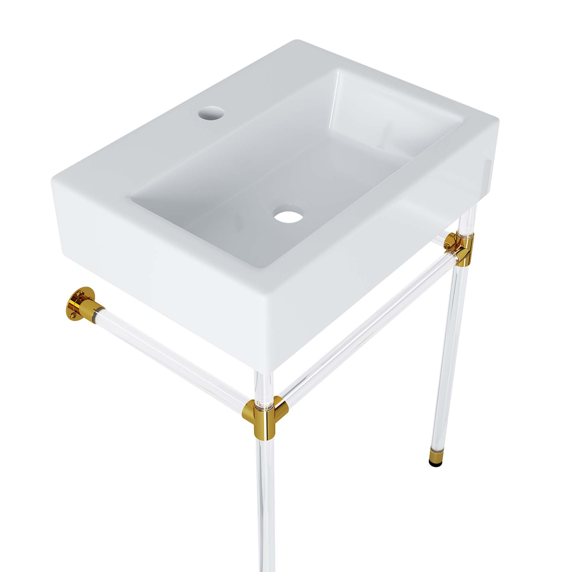 Redeem 24" Acrylic Wall-Mount Bathroom Vanity - Clear White