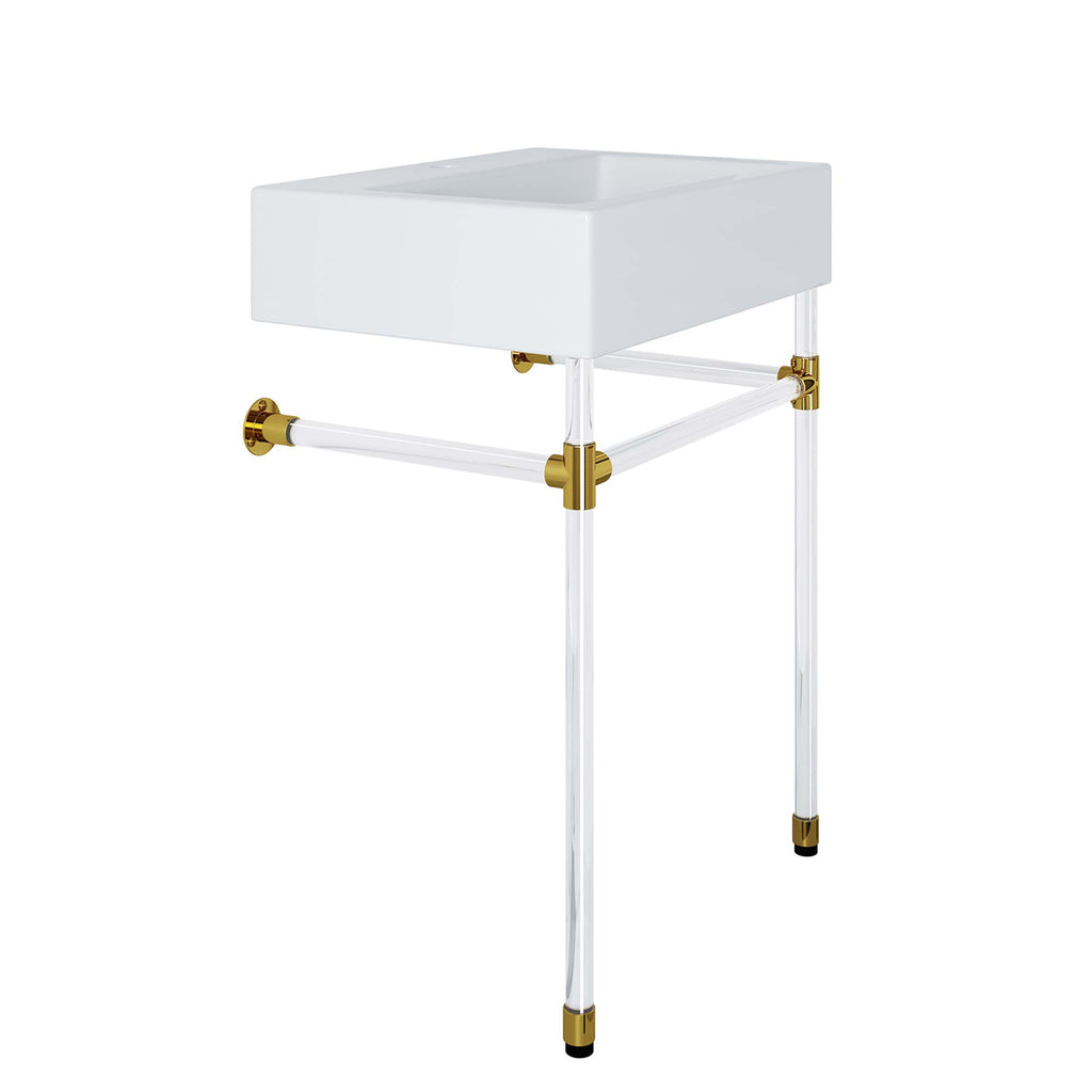 Redeem 24" Acrylic Wall-Mount Bathroom Vanity - Clear White
