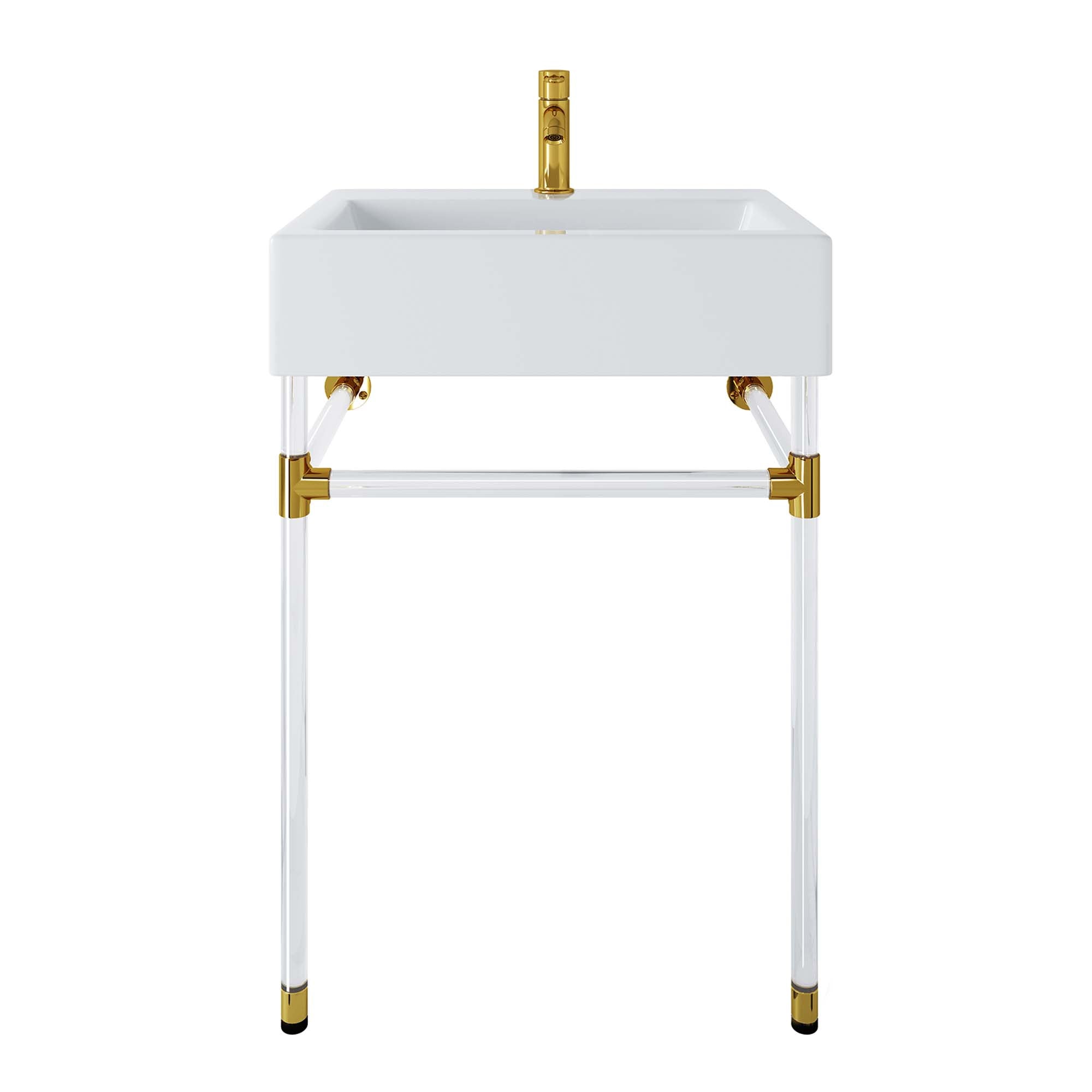 Redeem 24" Acrylic Wall-Mount Bathroom Vanity - Clear White
