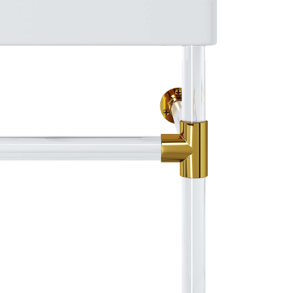Redeem 24" Acrylic Wall-Mount Bathroom Vanity - Clear White