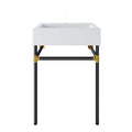 Redeem 24" Wall-Mount Black Stainless Steel Bathroom Vanity - Black White