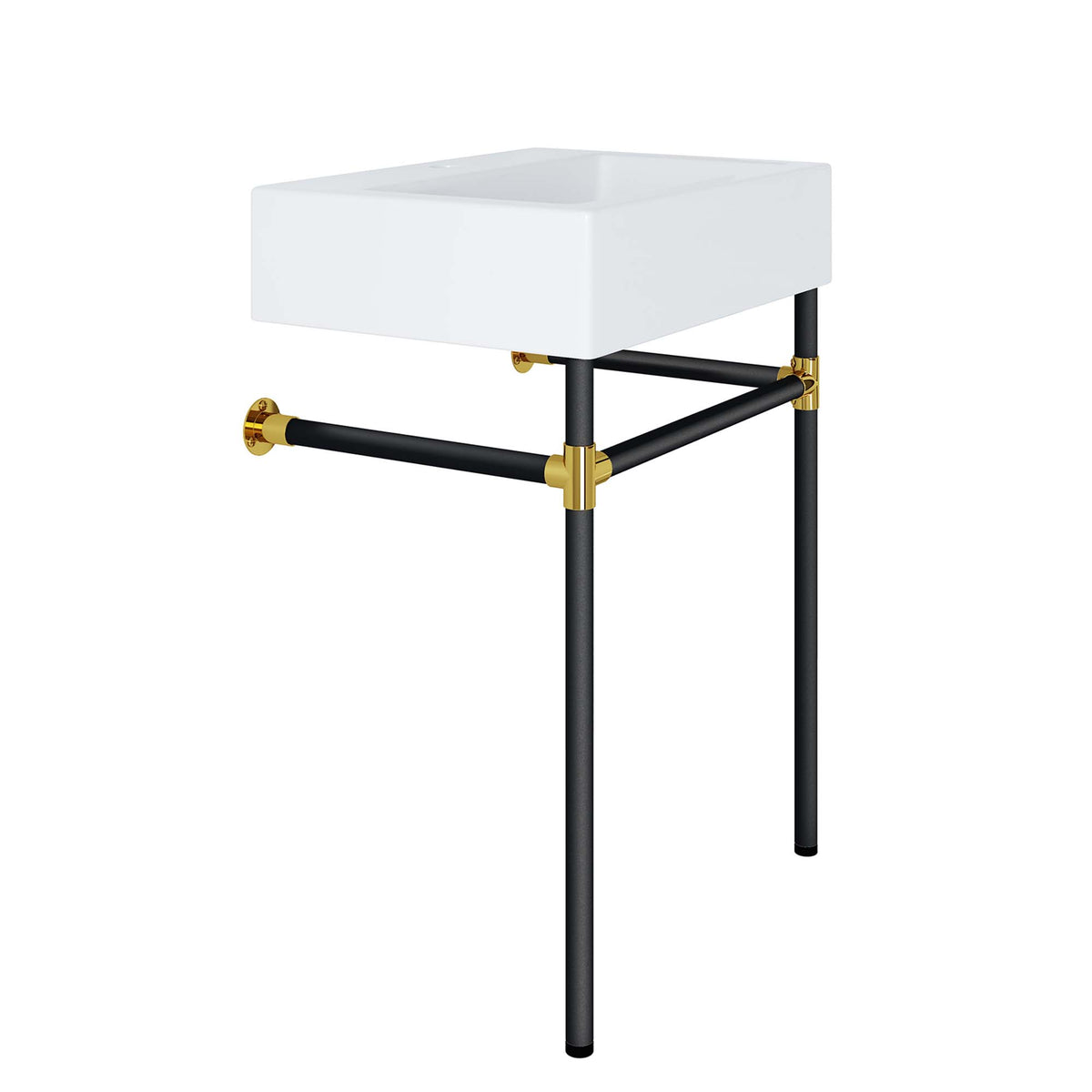 Redeem 24" Wall-Mount Black Stainless Steel Bathroom Vanity - Black White