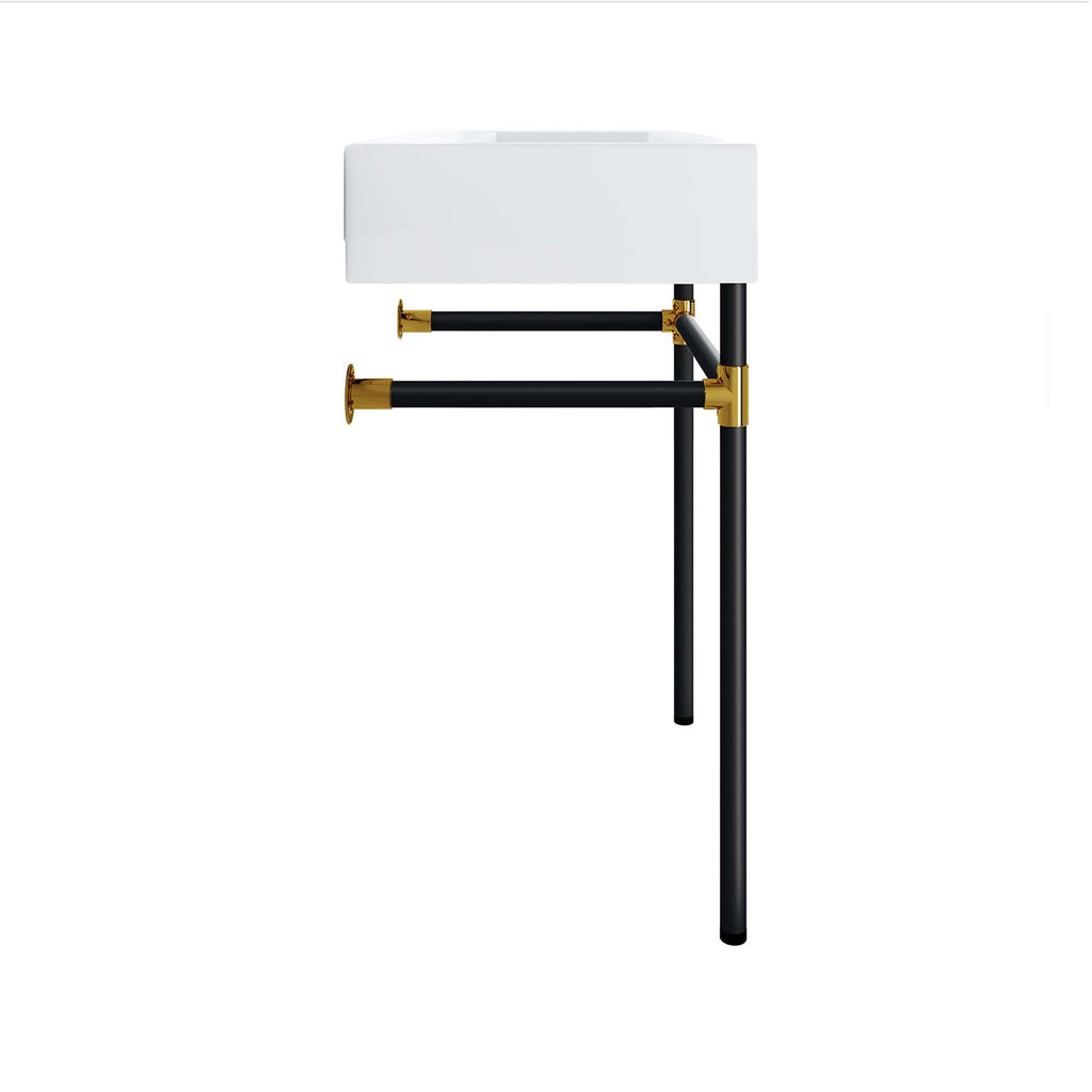 Redeem 24" Wall-Mount Black Stainless Steel Bathroom Vanity - Black White