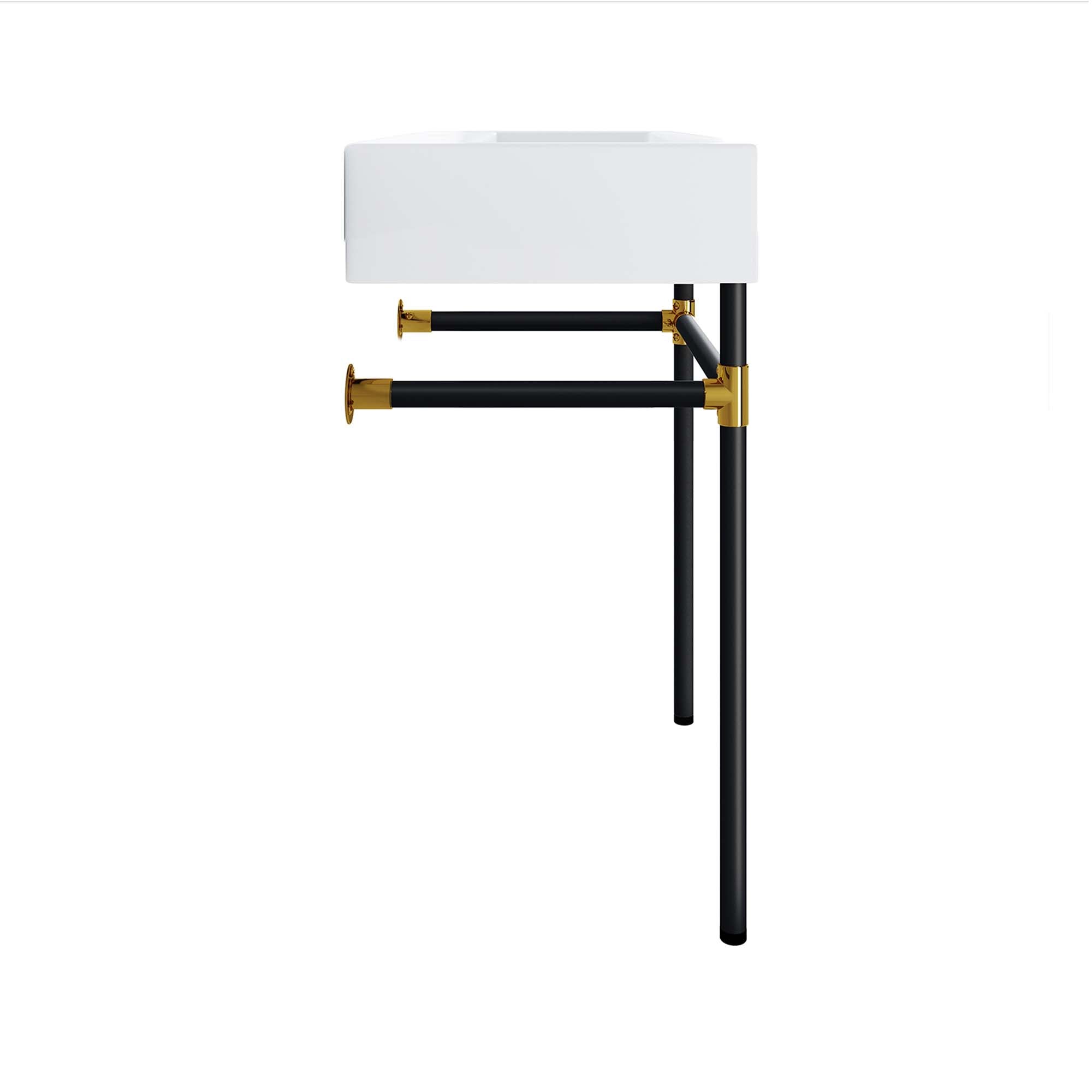Redeem 24" Wall-Mount Black Stainless Steel Bathroom Vanity - Black White