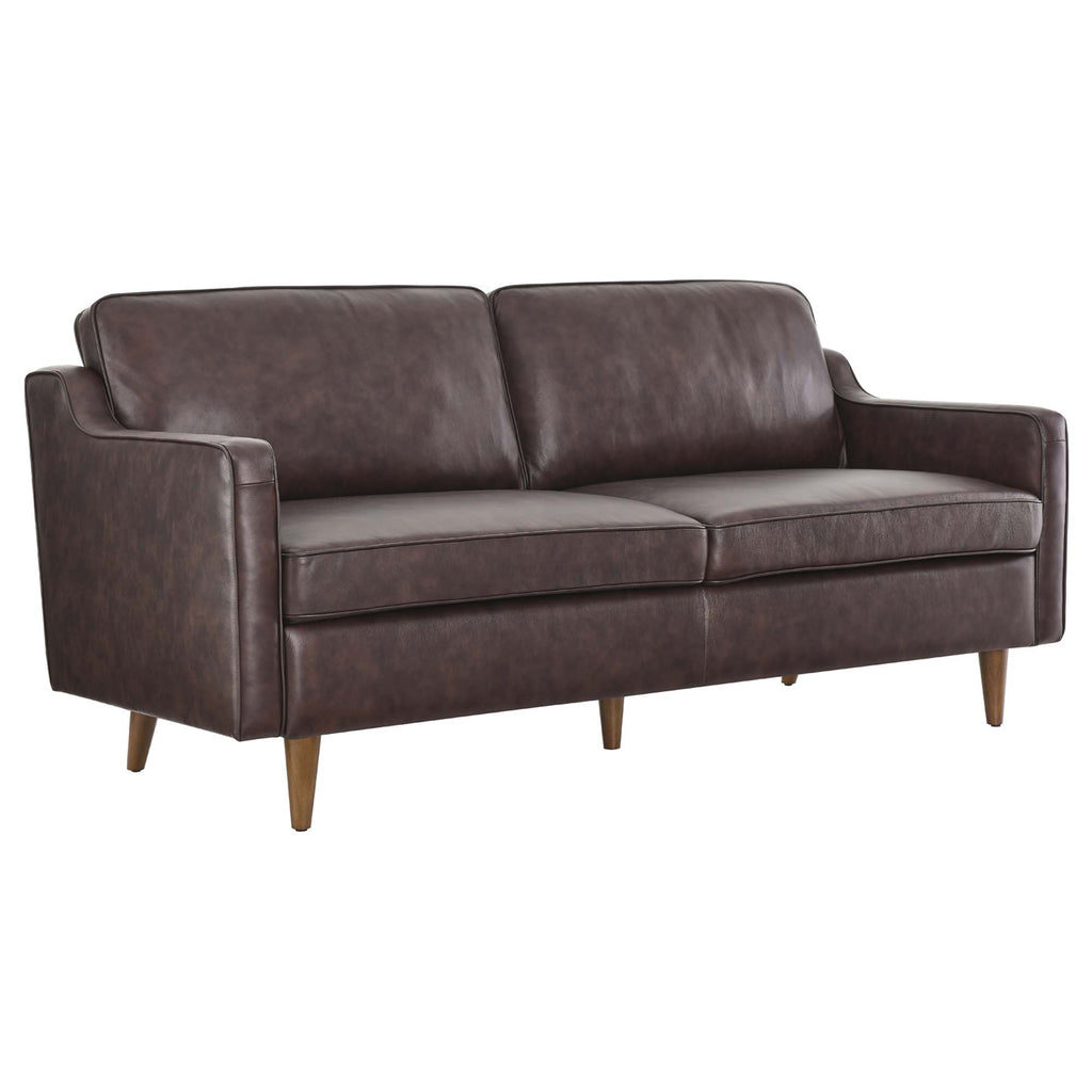 Impart Genuine Leather Sofa - Brown