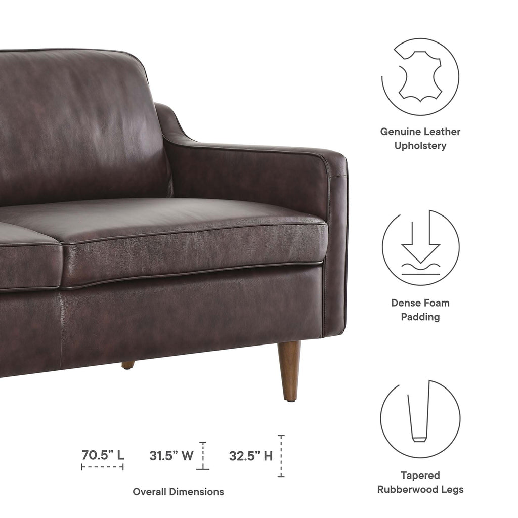 Impart Genuine Leather Sofa - Brown