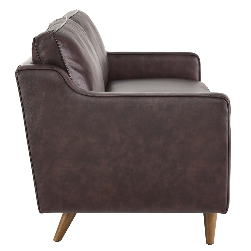 Impart Genuine Leather Sofa - Brown