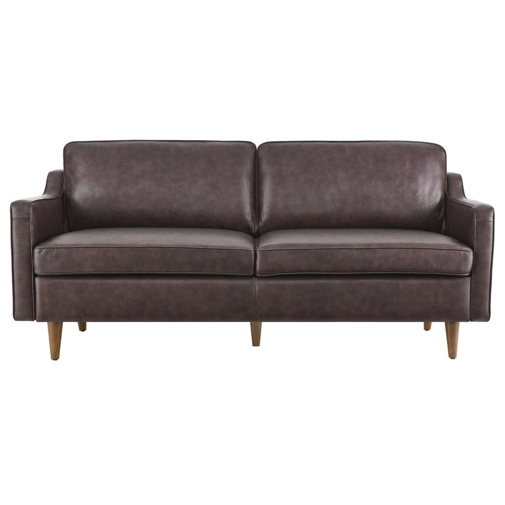 Impart Genuine Leather Sofa - Brown