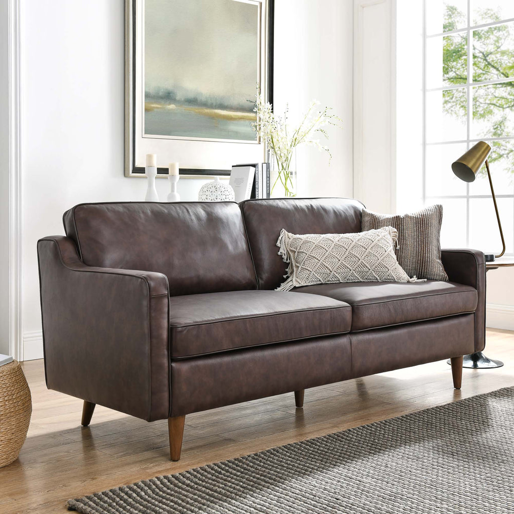 Impart Genuine Leather Sofa - Brown