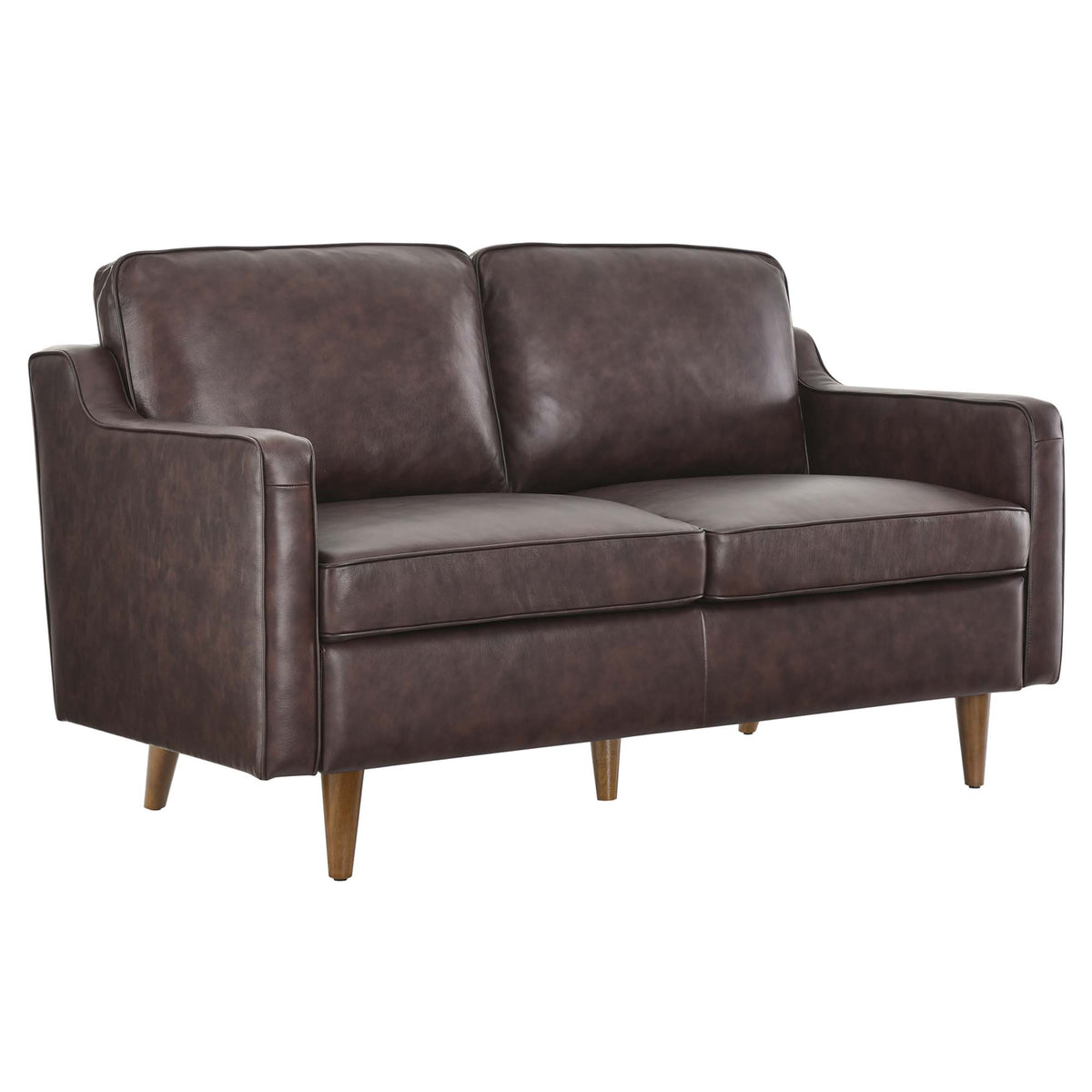 Impart Genuine Leather Loveseat - Brown