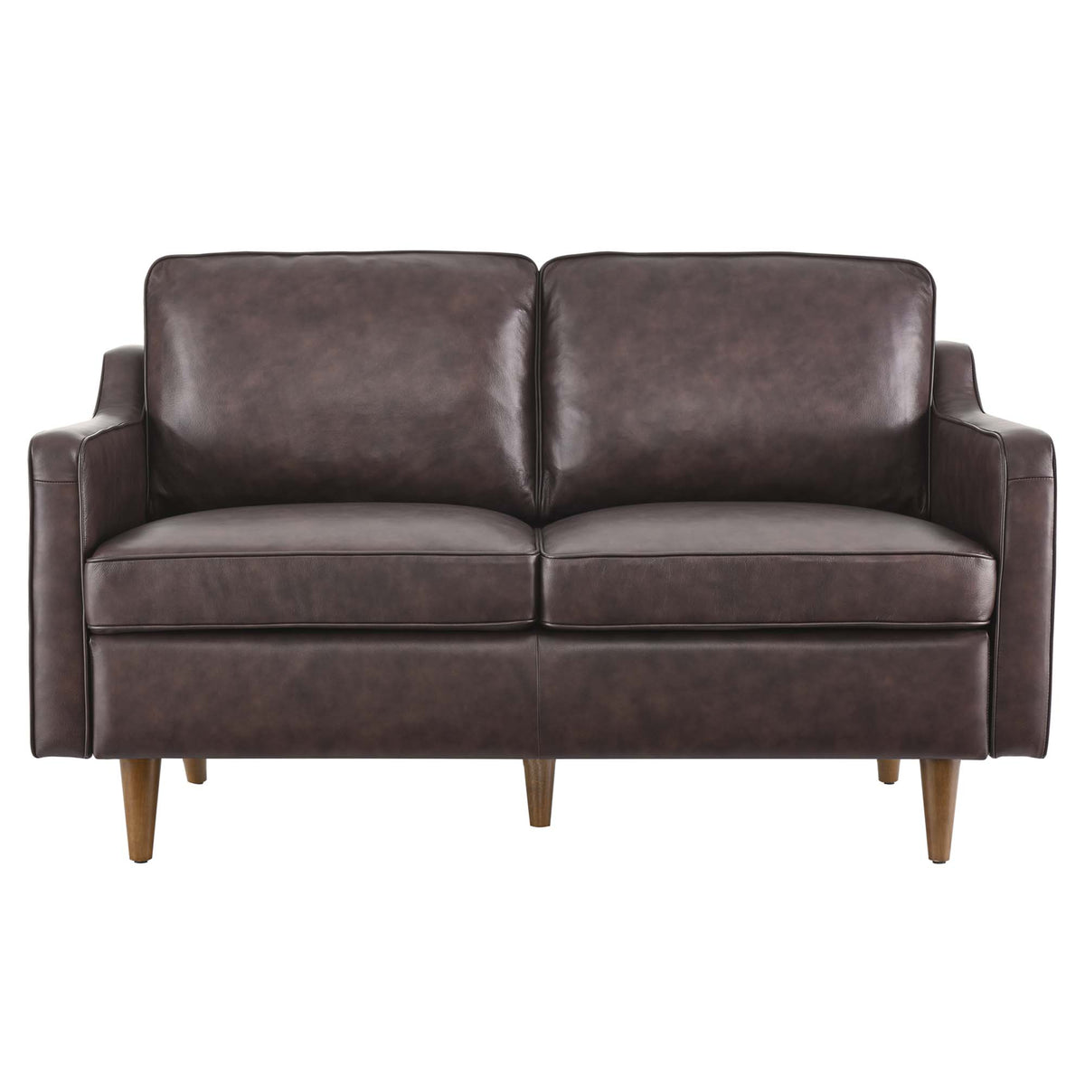 Impart Genuine Leather Loveseat - Brown