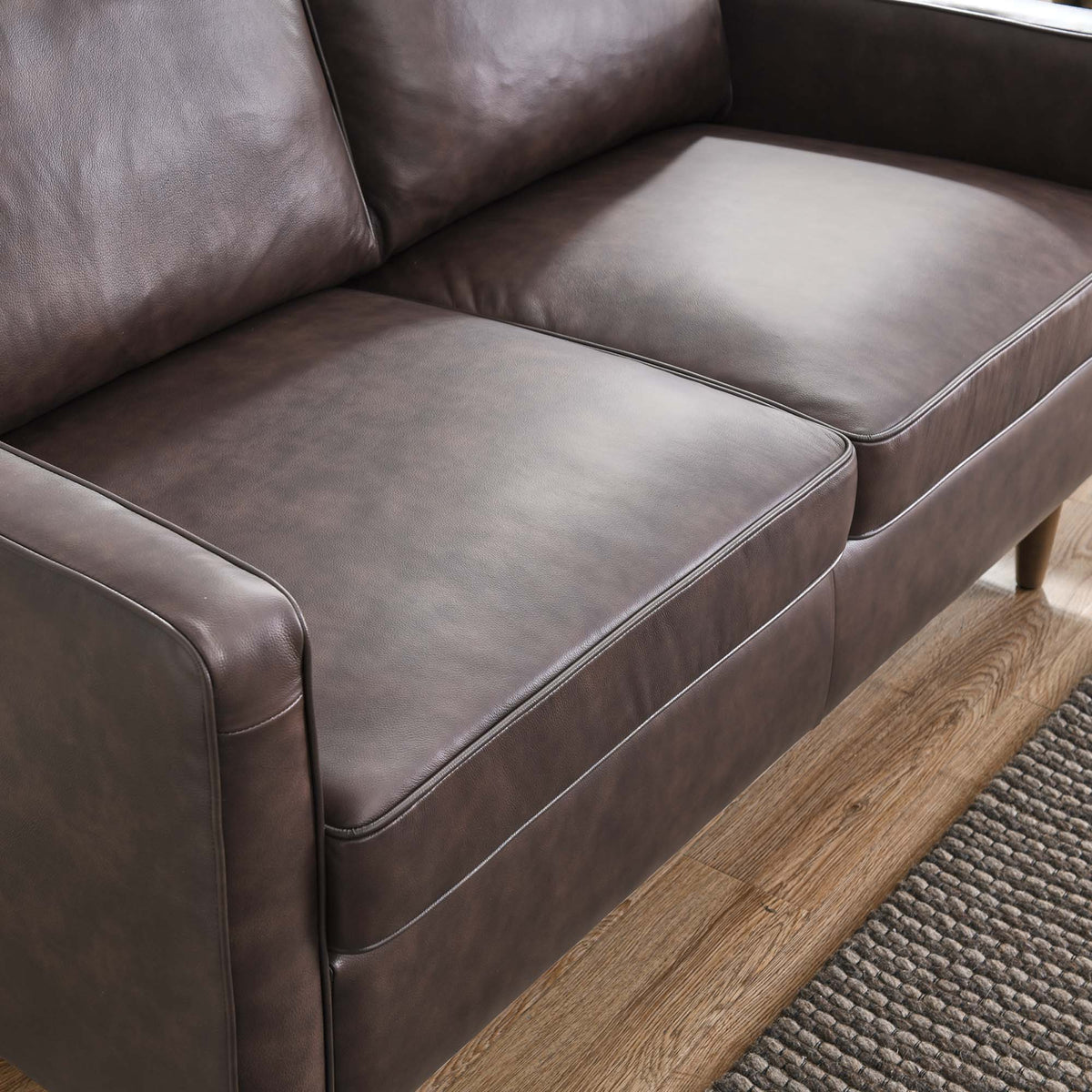 Impart Genuine Leather Loveseat - Brown