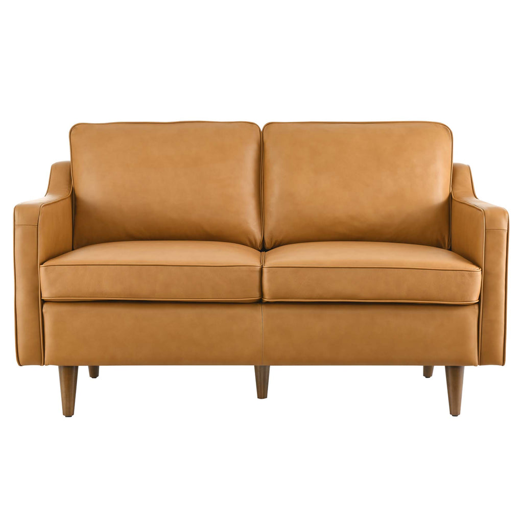 Impart Genuine Leather Loveseat - Tan