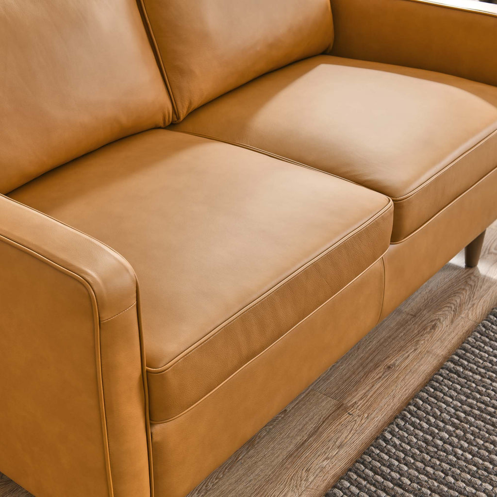 Impart Genuine Leather Loveseat - Tan