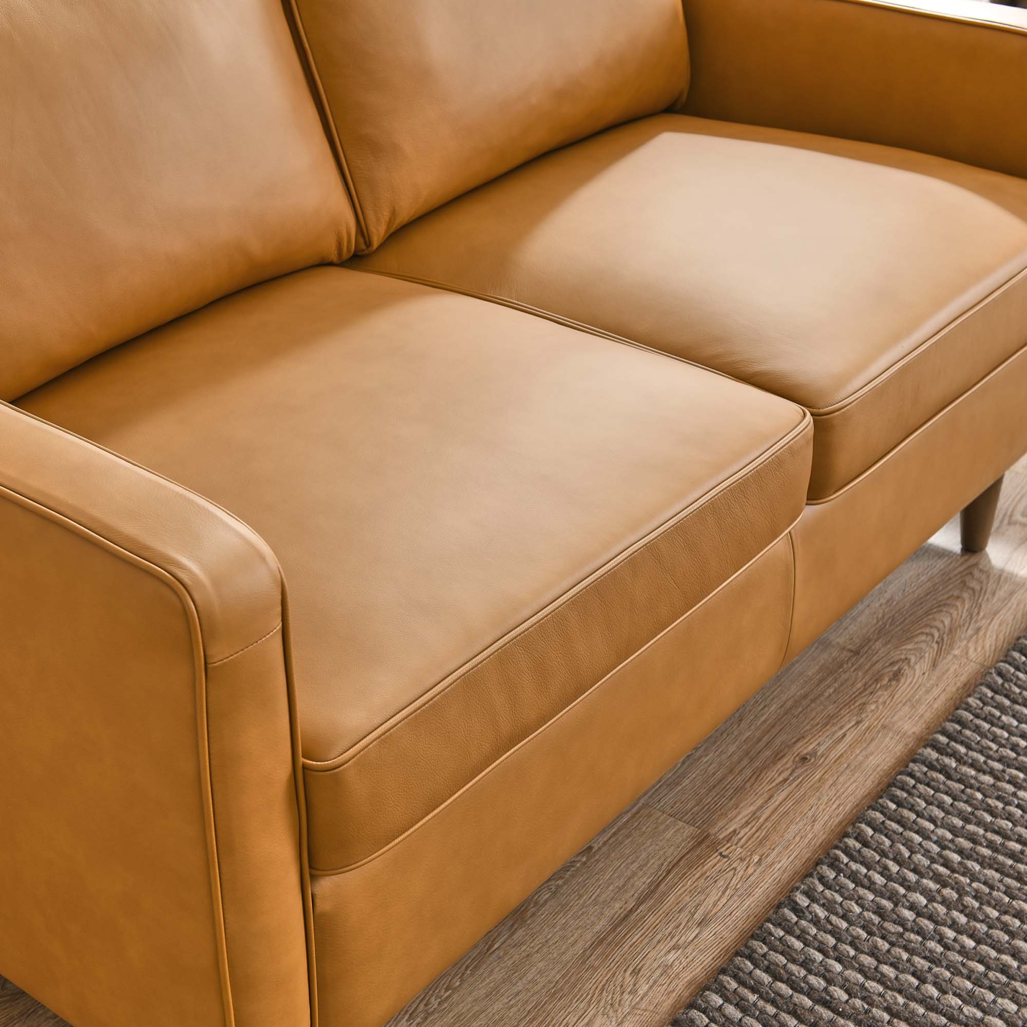 Impart Genuine Leather Loveseat - Tan