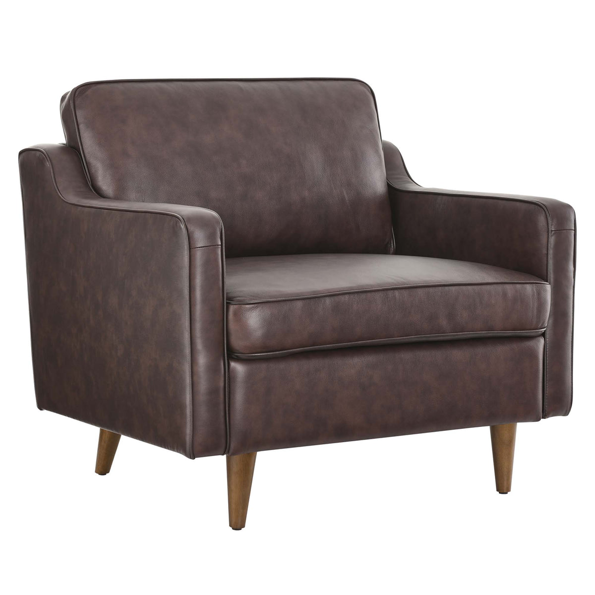 Impart Genuine Leather Armchair - Brown