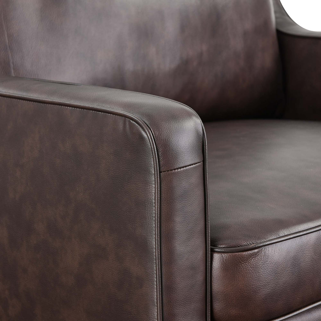 Impart Genuine Leather Armchair - Brown