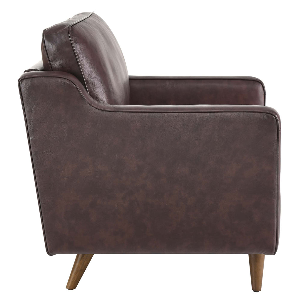 Impart Genuine Leather Armchair - Brown