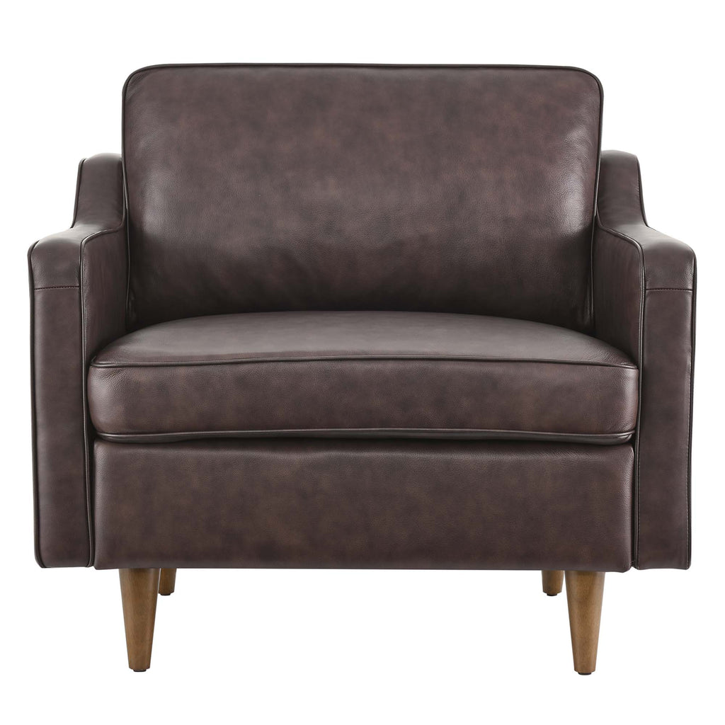 Impart Genuine Leather Armchair - Brown