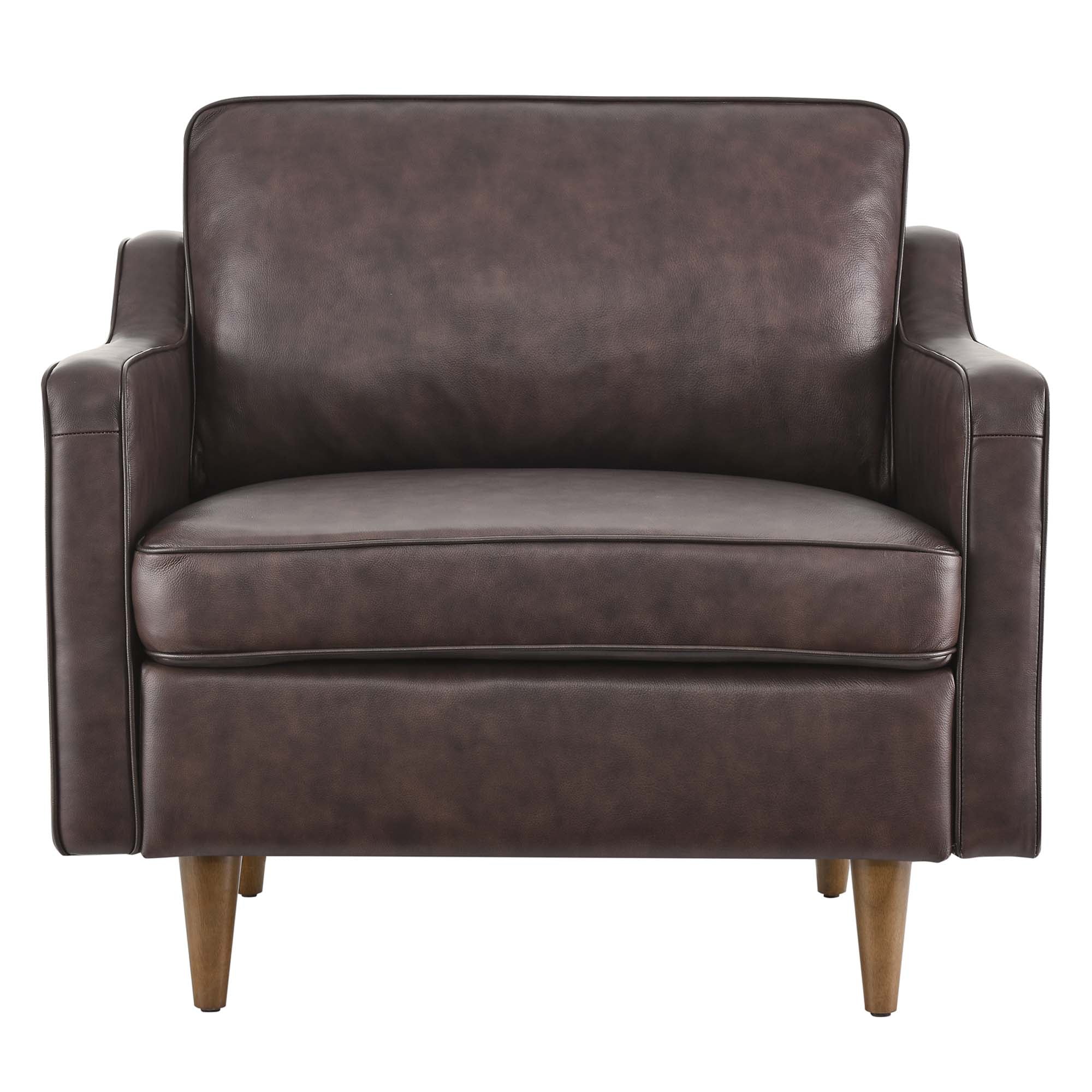 Impart Genuine Leather Armchair - Brown