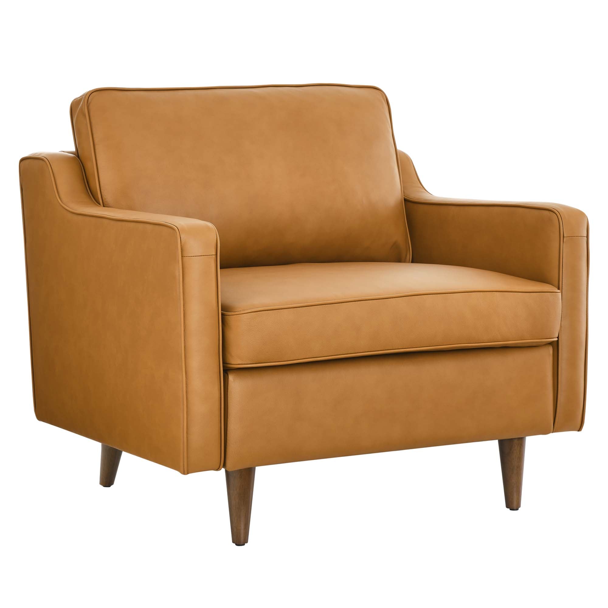 Impart Genuine Leather Armchair - Tan