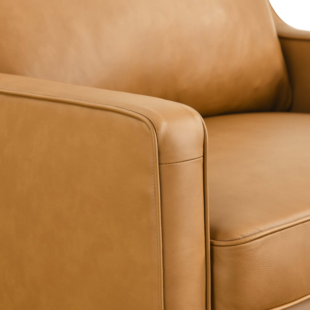 Impart Genuine Leather Armchair - Tan