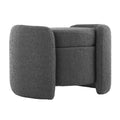 Nebula Boucle Upholstered Ottoman - Charcoal