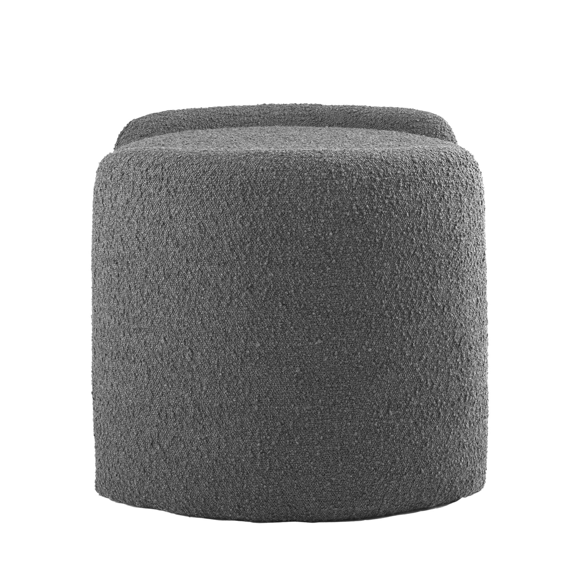 Nebula Boucle Upholstered Ottoman - Charcoal