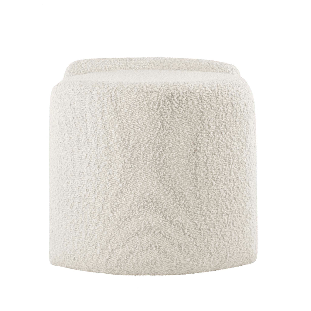 Nebula Boucle Upholstered Ottoman - Ivory