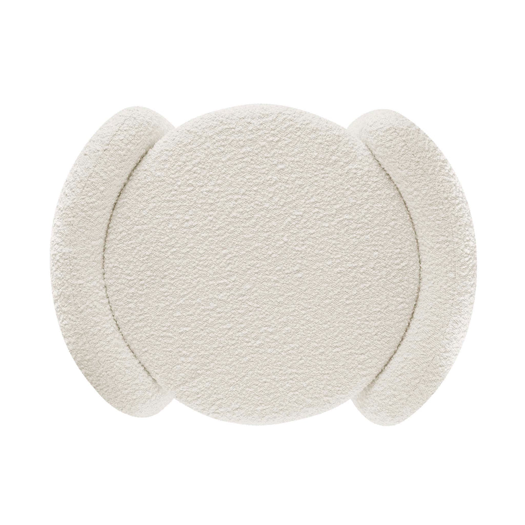 Nebula Boucle Upholstered Ottoman - Ivory