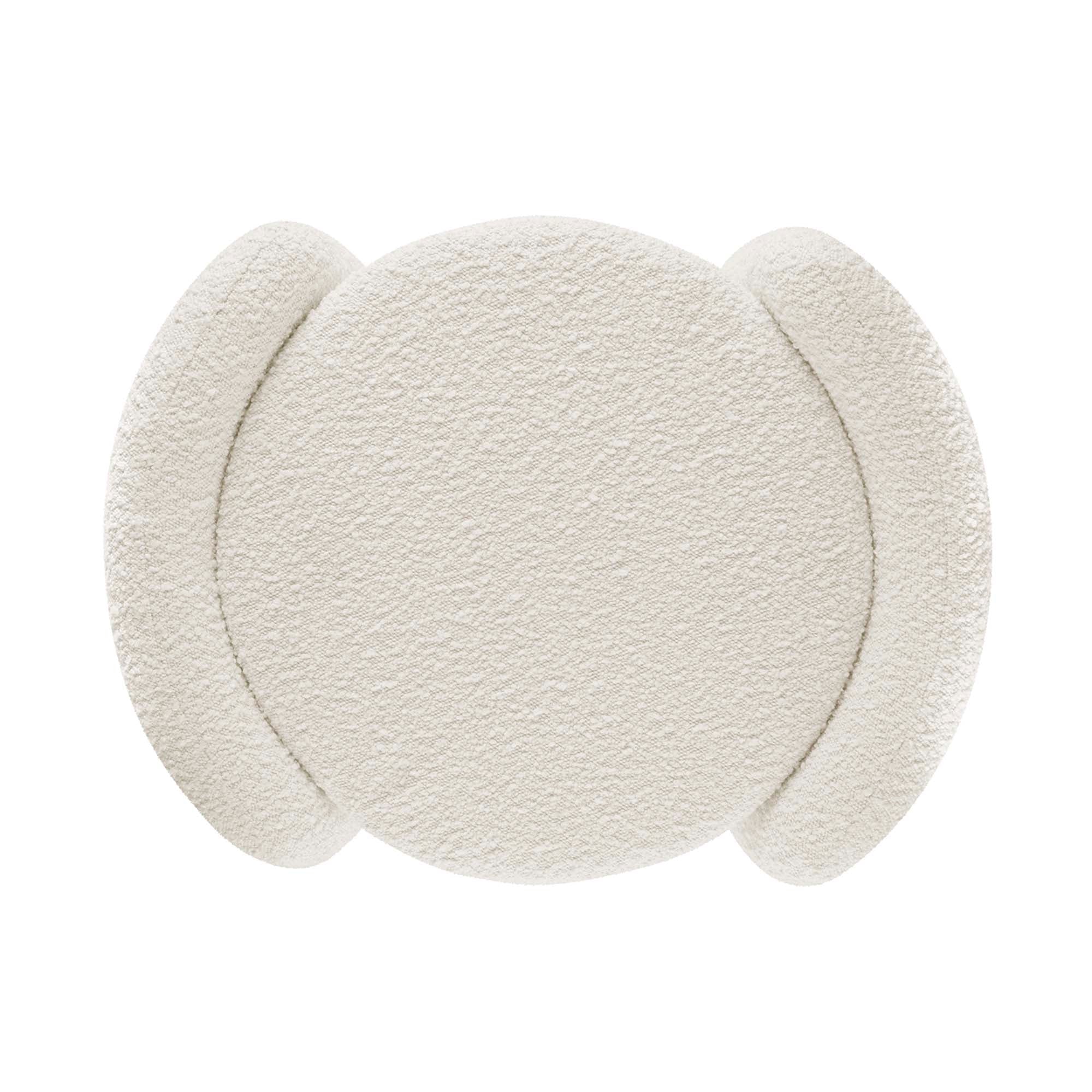 Nebula Boucle Upholstered Ottoman - Ivory