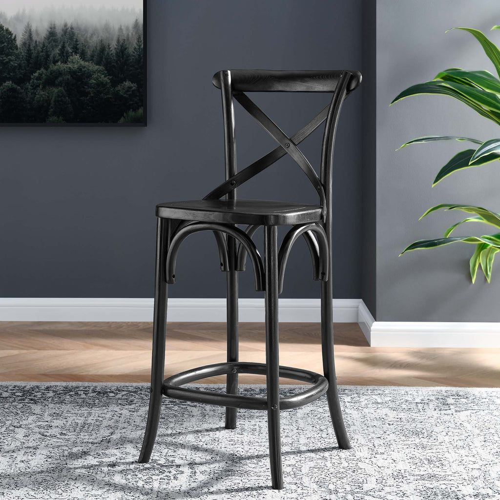 Gear Counter Stool - Black (EEI-5562-BLK)