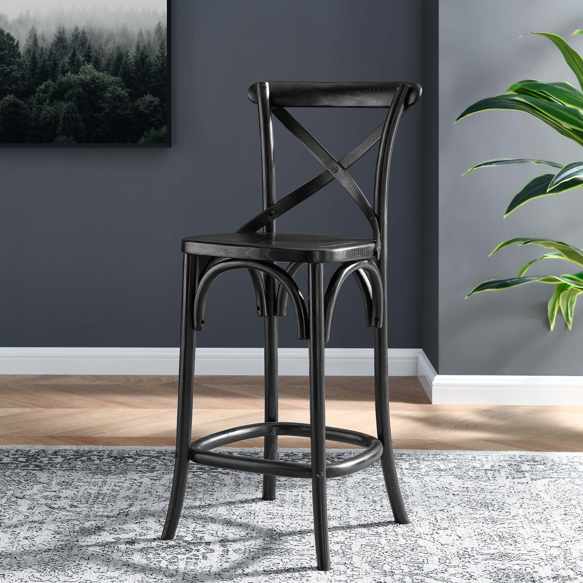 Gear Counter Stool - Black (EEI-5562-BLK)