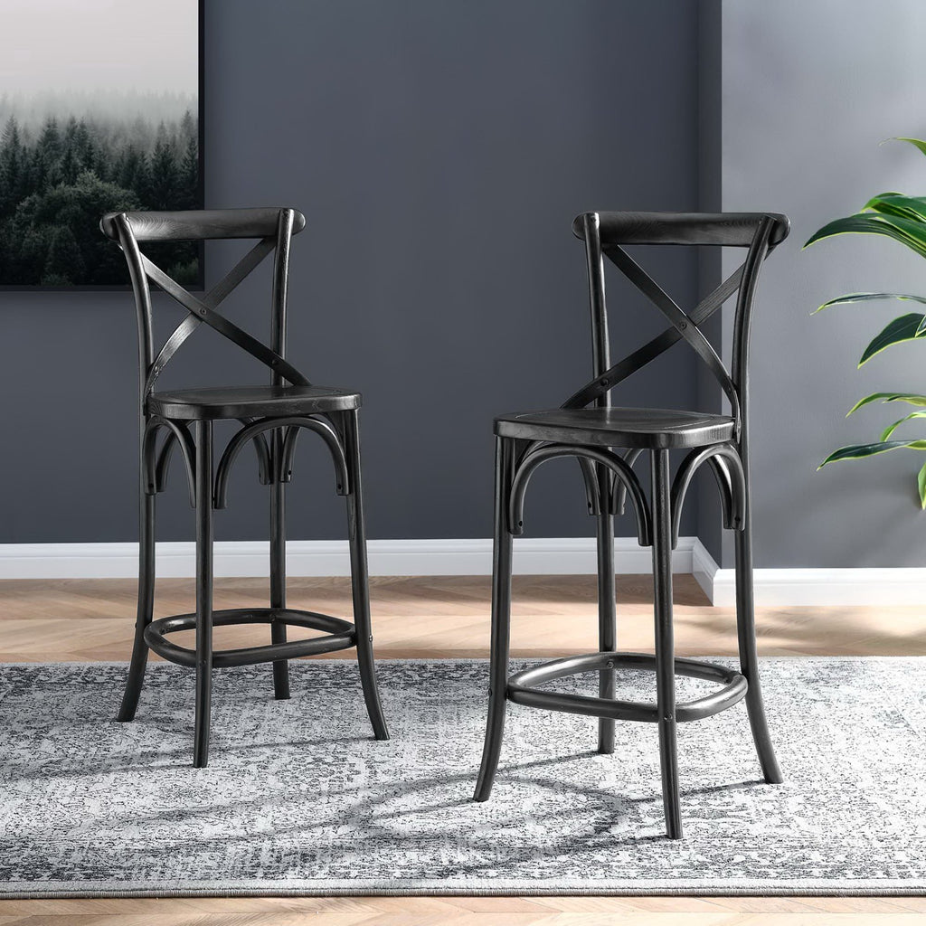 Gear Counter Stool - Black (EEI-5562-BLK)